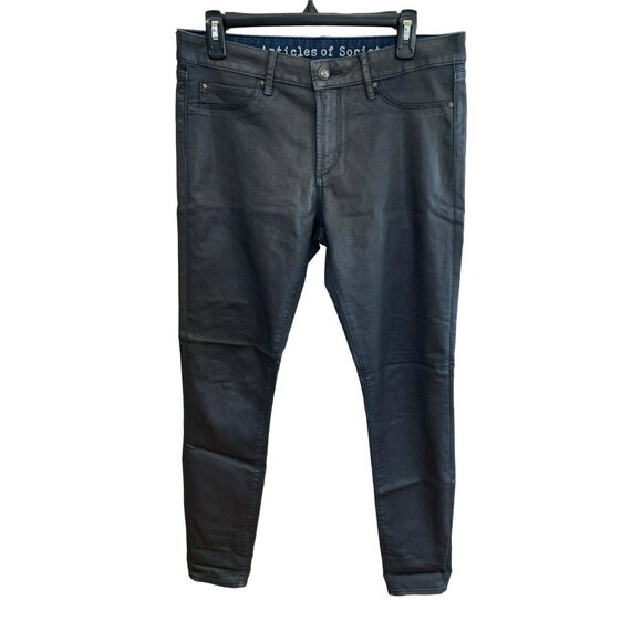 Articles of Society Sarah Skinny Jeans Size 30 Boston Coated Metallic - Picture 3 of 11